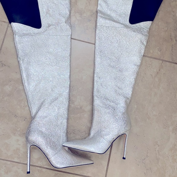 Good American Shoes - Good American Leather Thigh high boots